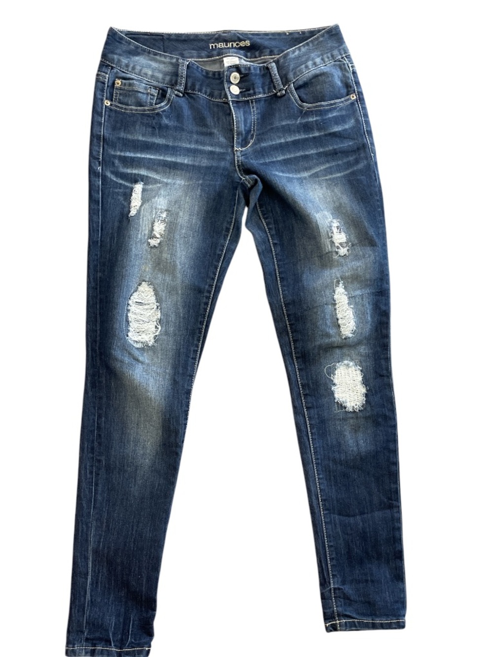Maurice’s distressed jeans skinny size 3/4 blue Deniem jeans
